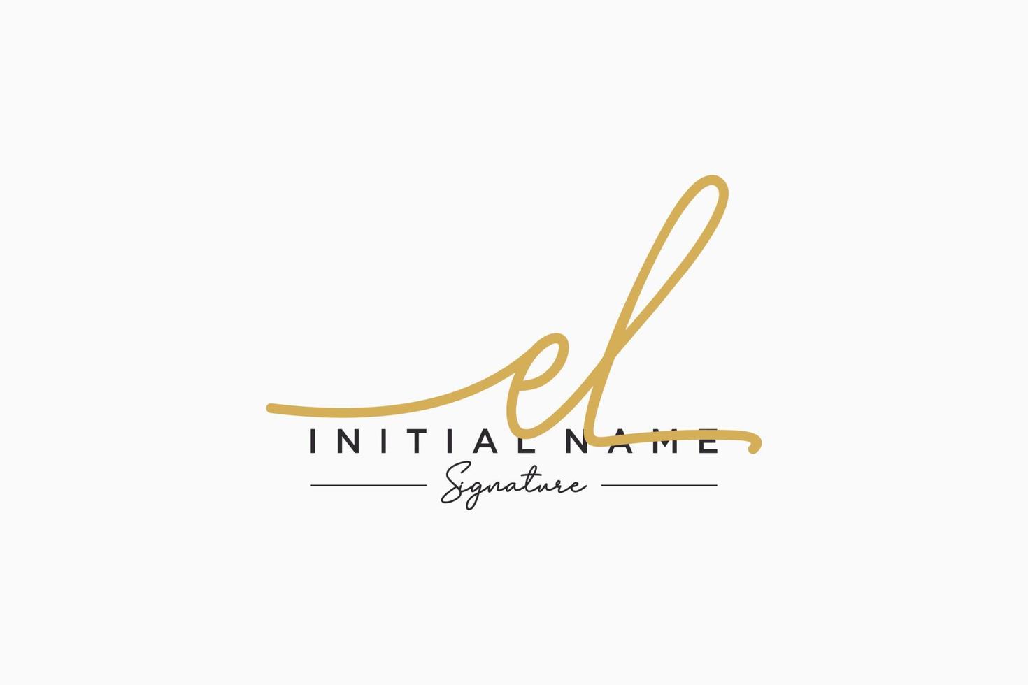 Initial EL signature logo template vector. Hand drawn Calligraphy lettering Vector illustration.