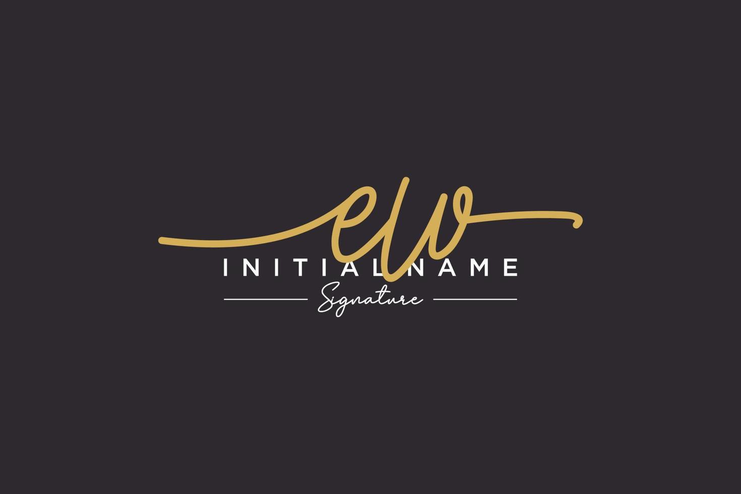 Initial EW signature logo template vector. Hand drawn Calligraphy lettering Vector illustration.