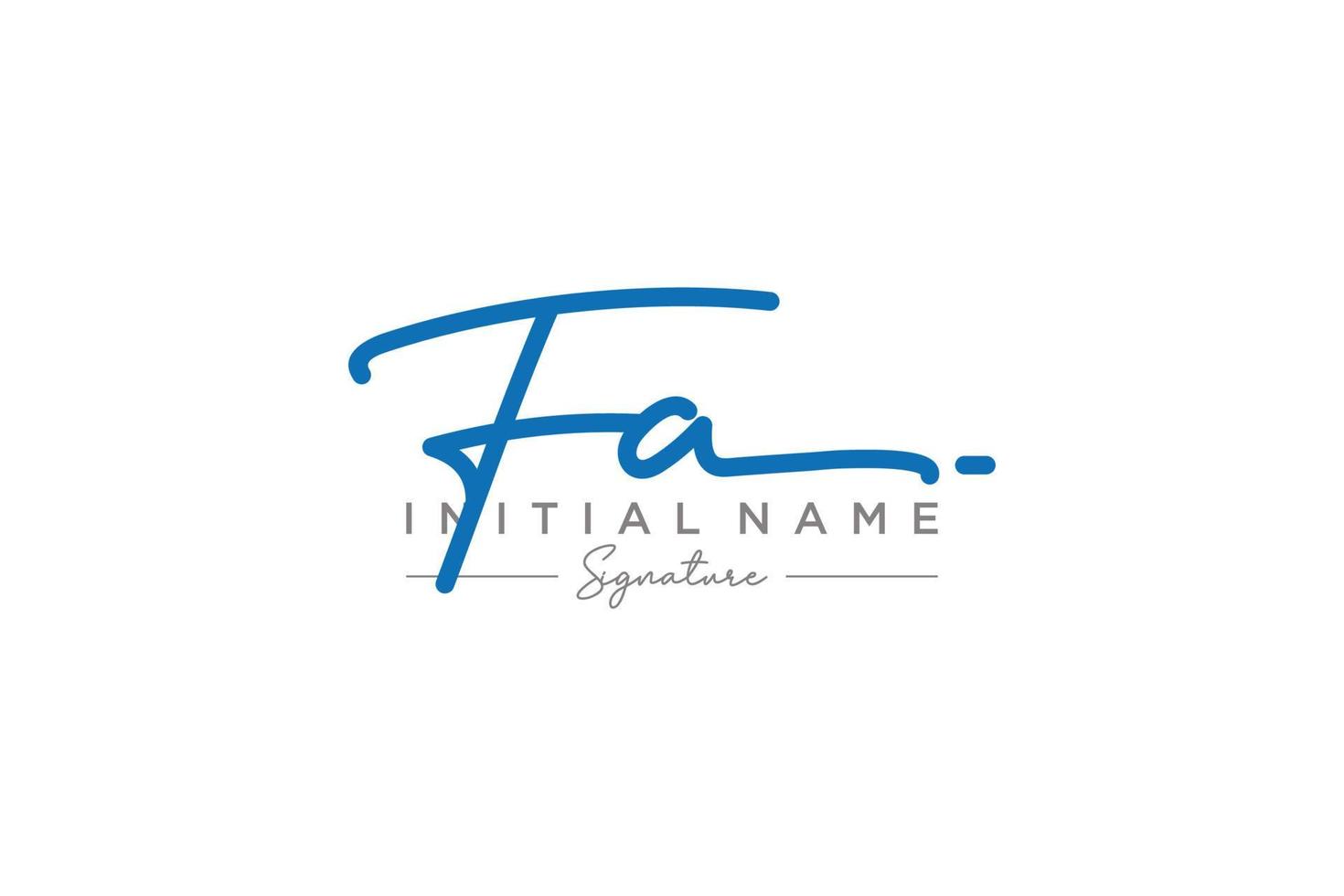 Initial FA signature logo template vector. Hand drawn Calligraphy lettering Vector illustration.