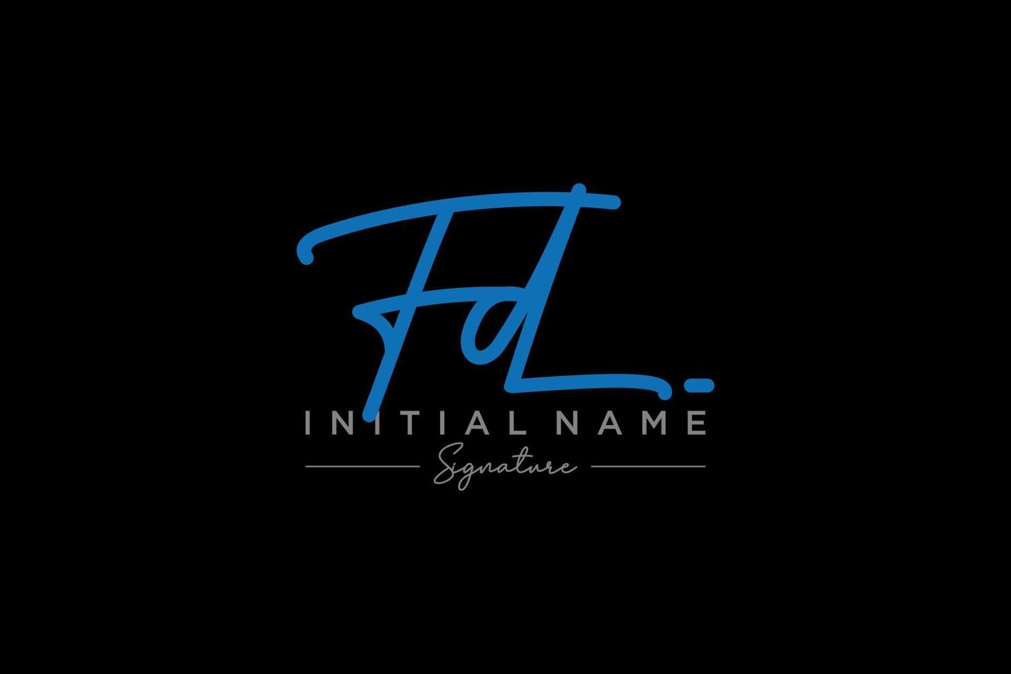 Initial FD signature logo template vector. Hand drawn Calligraphy lettering Vector illustration.