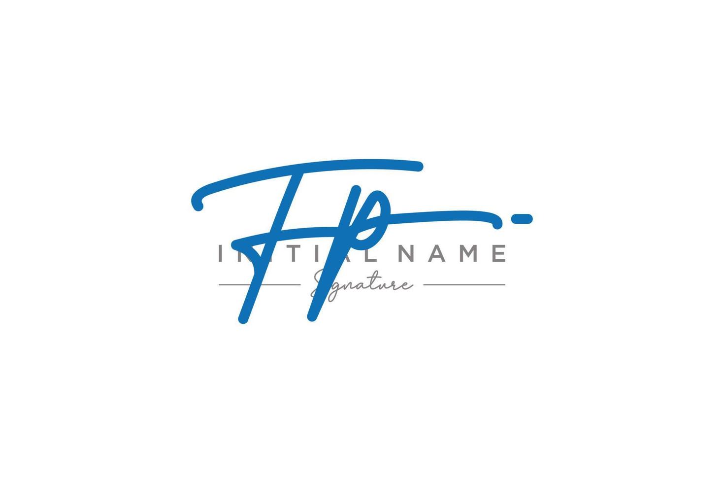 Initial FP signature logo template vector. Hand drawn Calligraphy lettering Vector illustration.