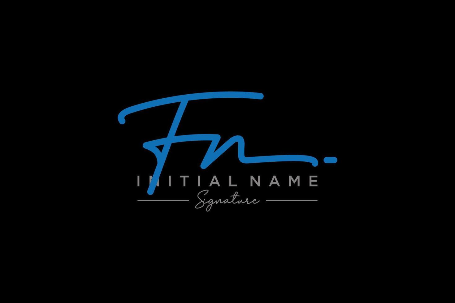 Initial FN signature logo template vector. Hand drawn Calligraphy lettering Vector illustration.