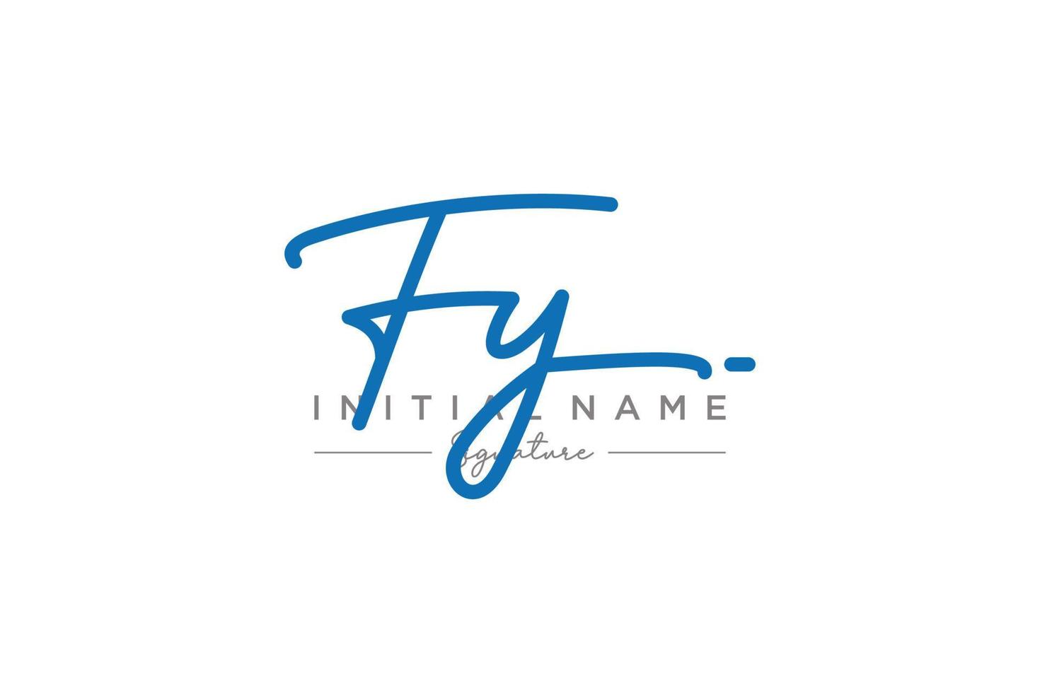 Initial FY signature logo template vector. Hand drawn Calligraphy lettering Vector illustration.