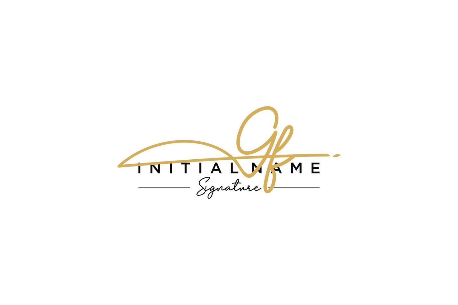 Initial GF signature logo template vector. Hand drawn Calligraphy lettering Vector illustration.