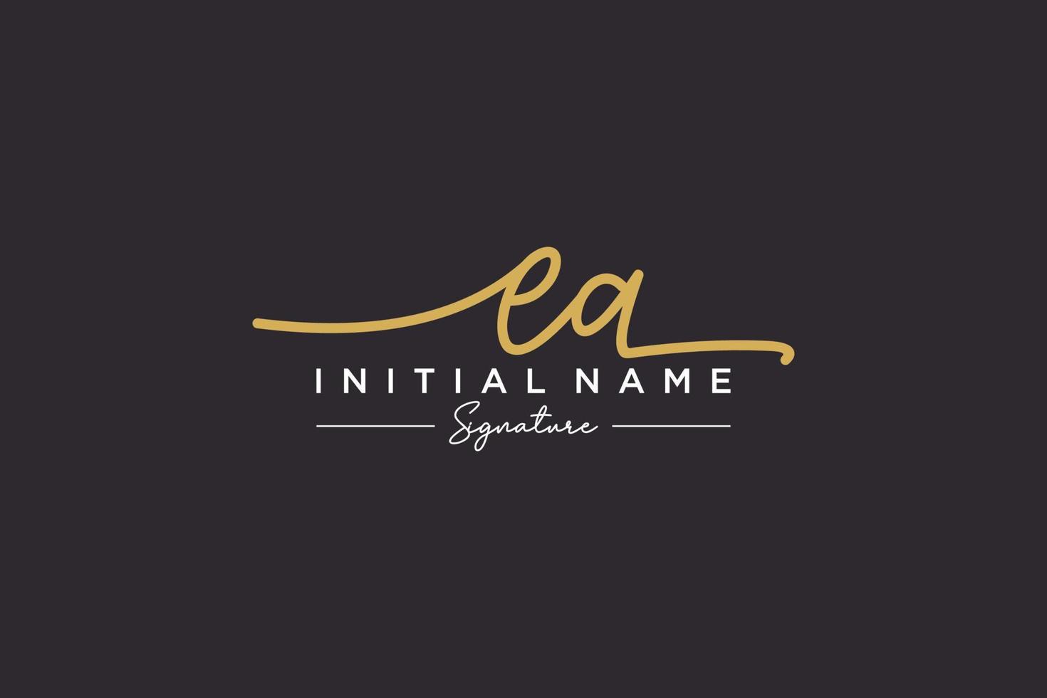 Initial EA signature logo template vector. Hand drawn Calligraphy lettering Vector illustration.