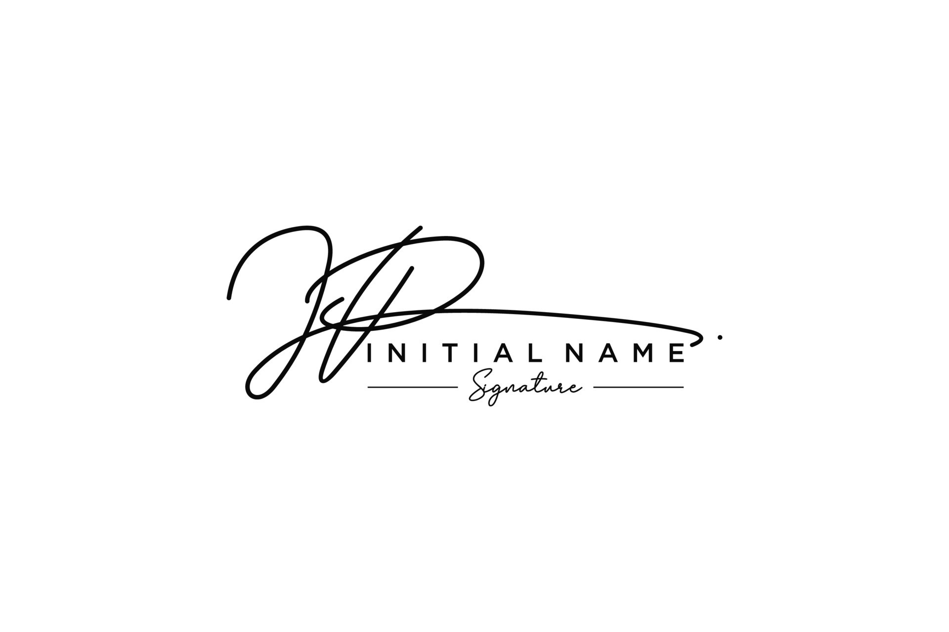 Initial JP signature logo template vector. Hand drawn Calligraphy