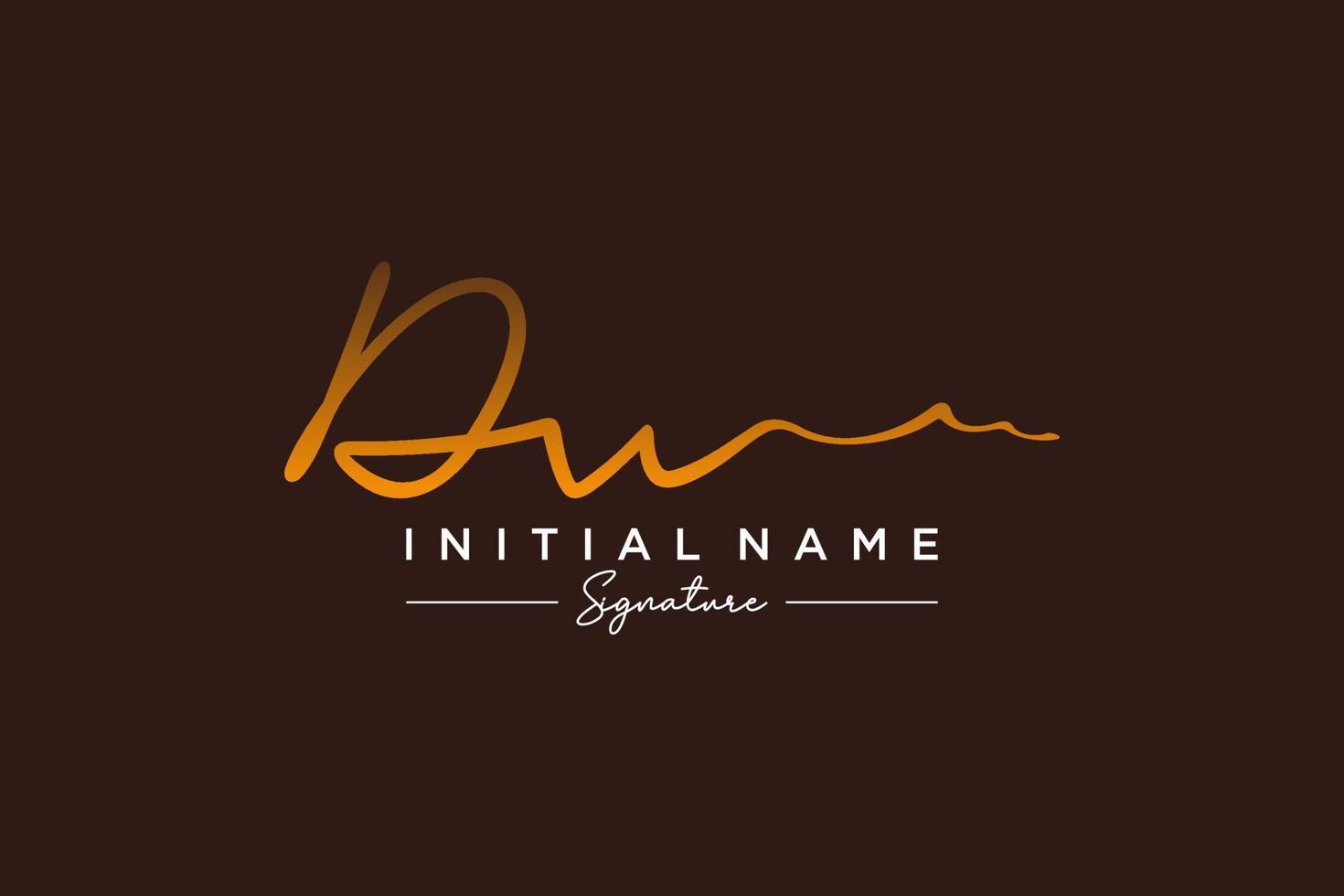 Initial DW signature logo template vector. Hand drawn Calligraphy lettering Vector illustration.