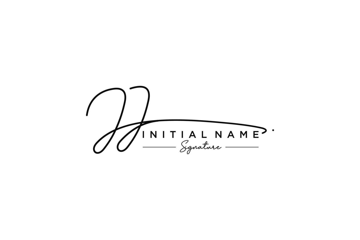 Initial JJ signature logo template vector. Hand drawn Calligraphy lettering Vector illustration.