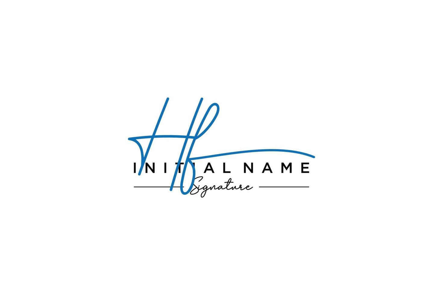 vector de plantilla de logotipo de firma hf inicial. ilustración de vector de letras de caligrafía dibujada a mano.