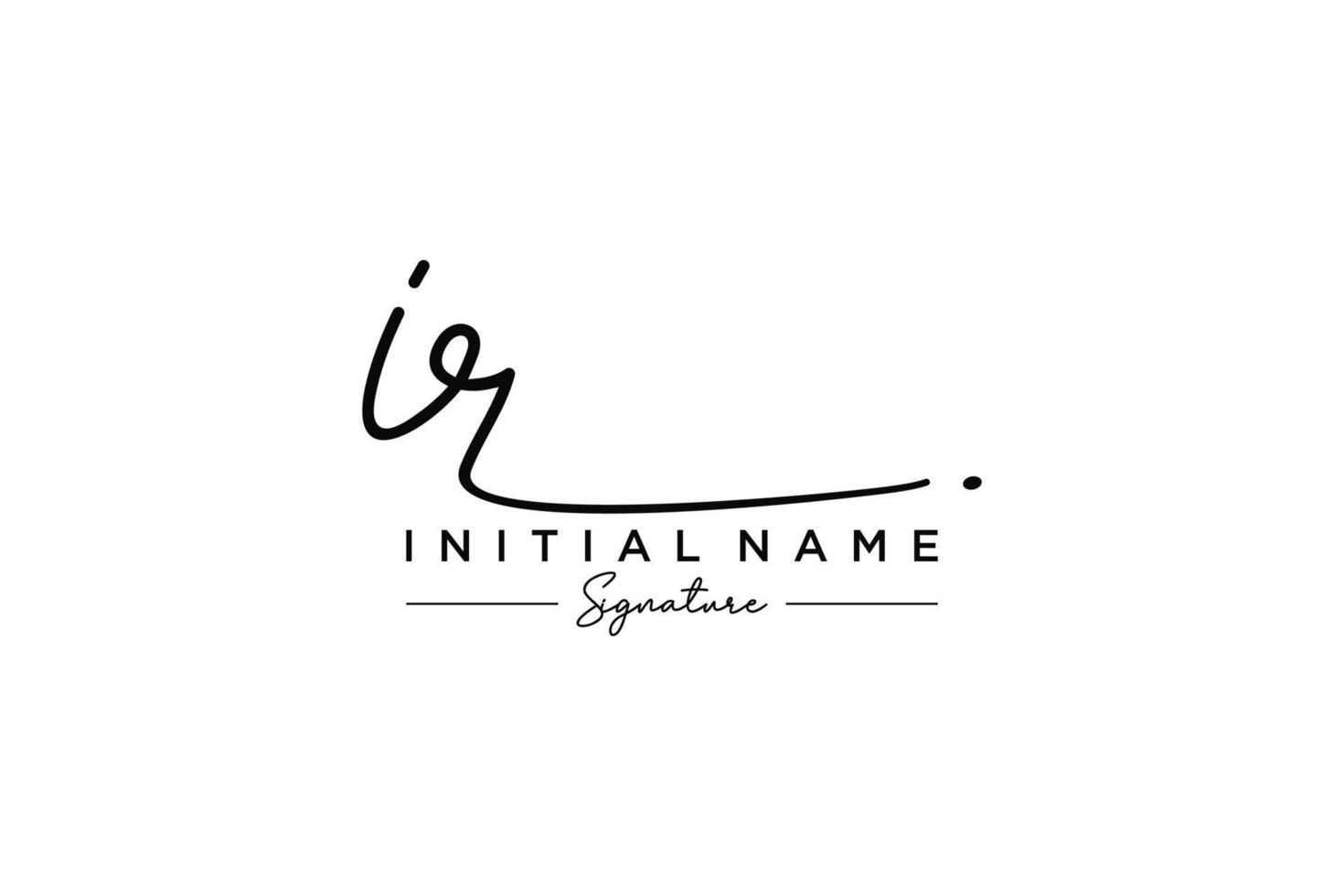 Initial IR signature logo template vector. Hand drawn Calligraphy lettering Vector illustration.