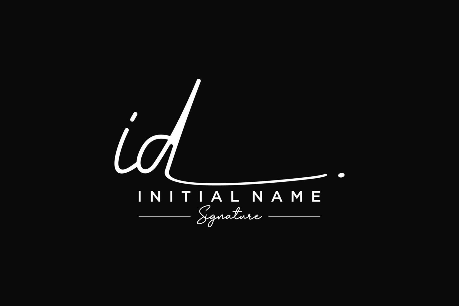 Initial ID signature logo template vector. Hand drawn Calligraphy lettering Vector illustration.