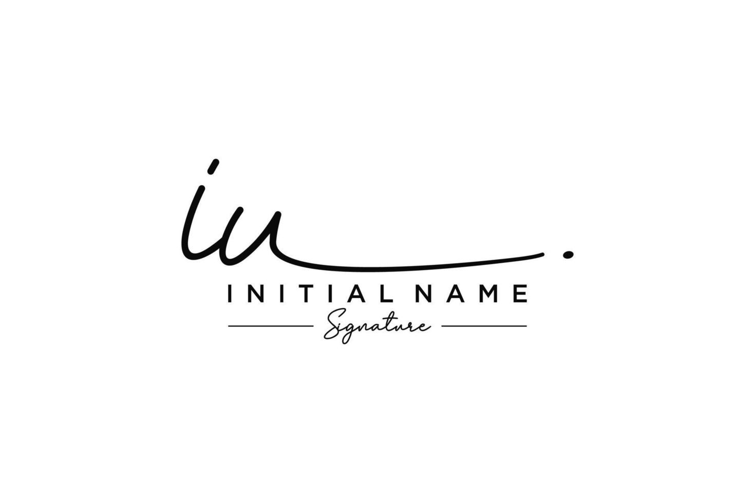 Initial IU signature logo template vector. Hand drawn Calligraphy lettering Vector illustration.