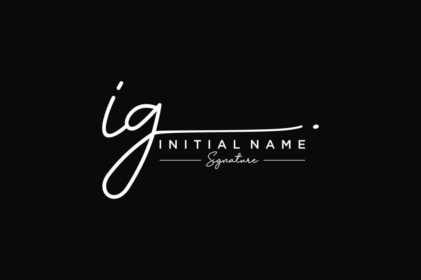 Initial IG signature logo template vector. Hand drawn Calligraphy lettering Vector illustration.