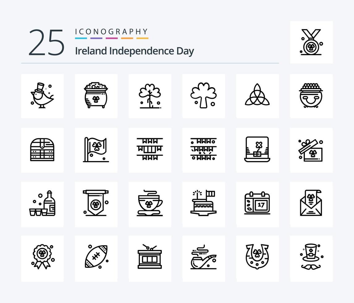 Ireland Independence Day 25 Line icon pack including fortune. ireland. st. celtic. irish vector