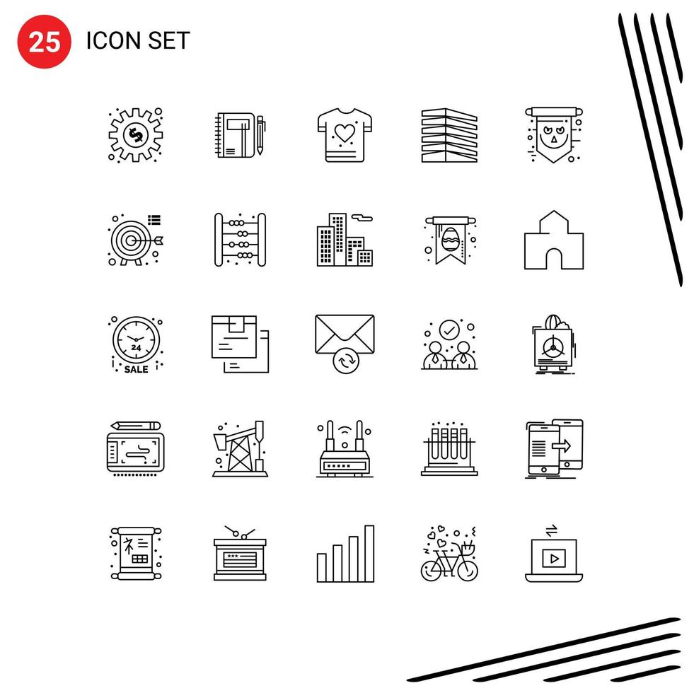 25 Creative Icons Modern Signs and Symbols of real house pad building shrit Editable Vector Design Elements