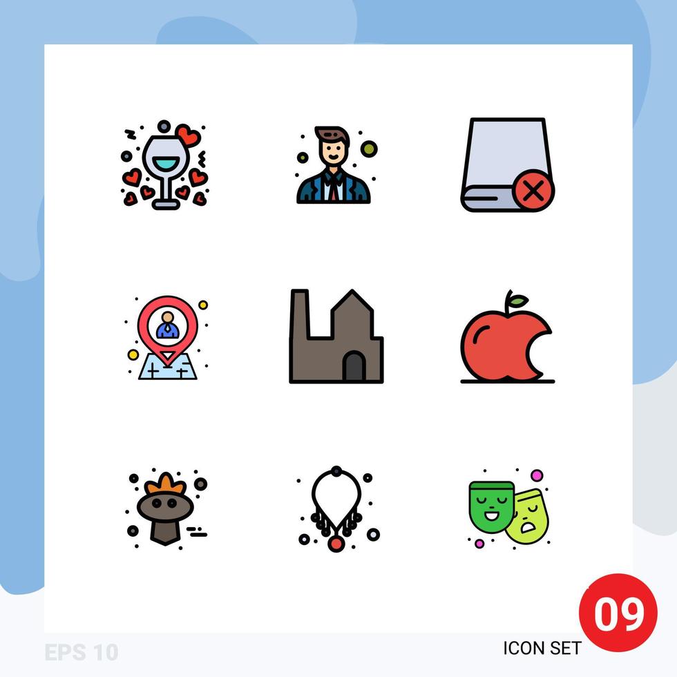 paquete de iconos de vector de stock de 9 signos y símbolos de línea para elementos de diseño de vector editables de dispositivo de empleado de policía de ubicación hr