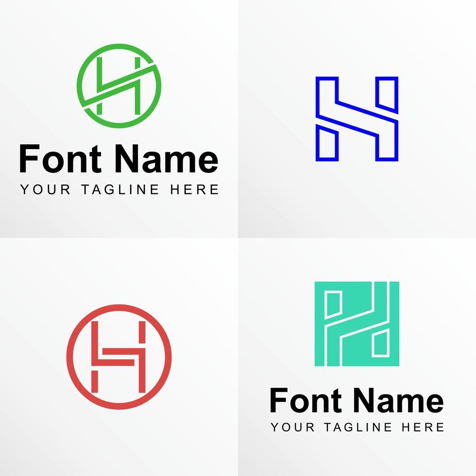 4 letra h fuente en línea imagen gráfico icono logotipo diseño abstracto concepto vector stock. se puede usar como un símbolo relacionado con la inicial o el monograma