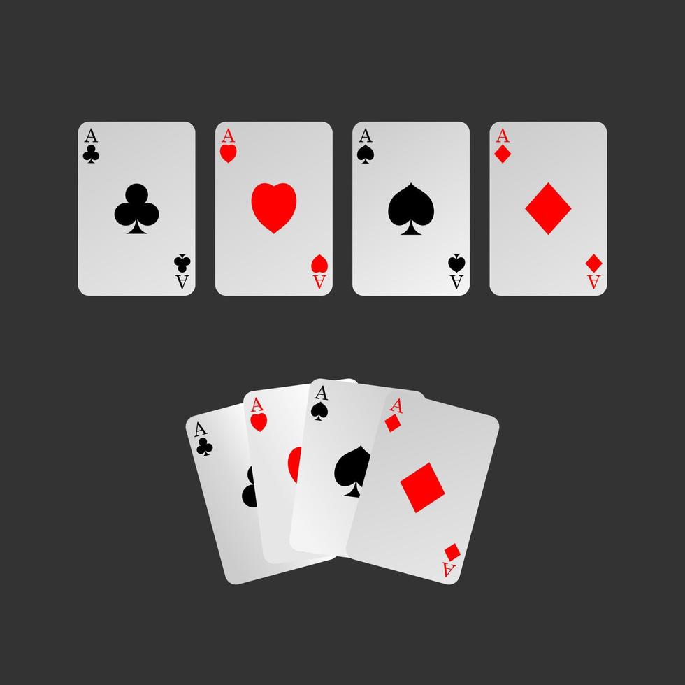 cuatro tipos de imagen de tarjeta as icono gráfico diseño de logotipo concepto abstracto vector stock. se puede usar como un símbolo relacionado con el juego o el juego