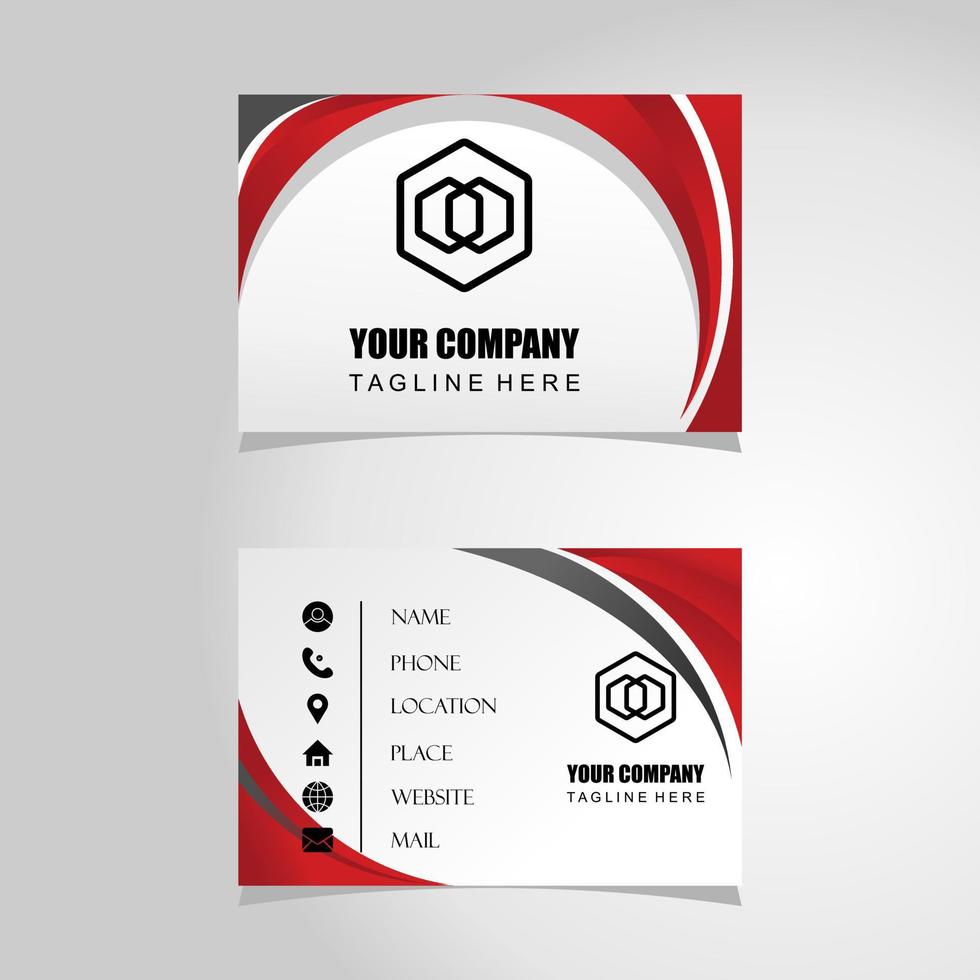 Business card in red and gray colors that look attractive image graphic icon logo design abstract concept vector stock. Can be used as a symbol associated with an identity or promotion