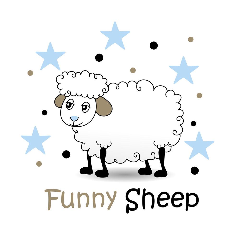 cute sheep and adorable in line out image graphic icon logo design abstract concept vector stock. Can be used as a symbol related to animal or children