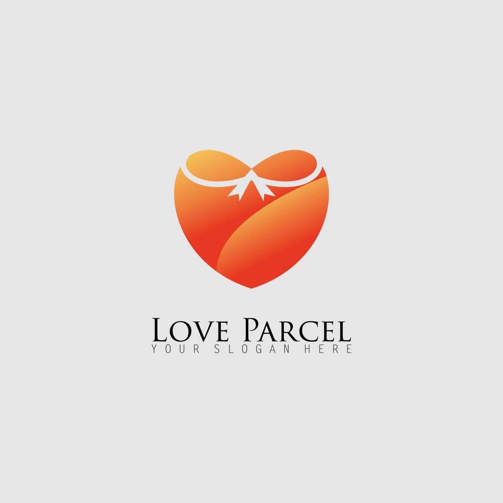 Simple Love with ribbon like parcel image graphic icon logo design abstract concept vector stock. Can be used as a symbol related to gift