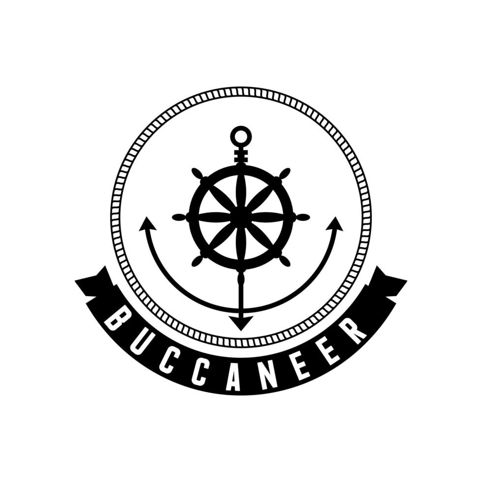 Classic boat anchor, rope, and rudder shape image graphic icon logo design abstract concept vector stock. Can be used as a symbol associated with sailor.