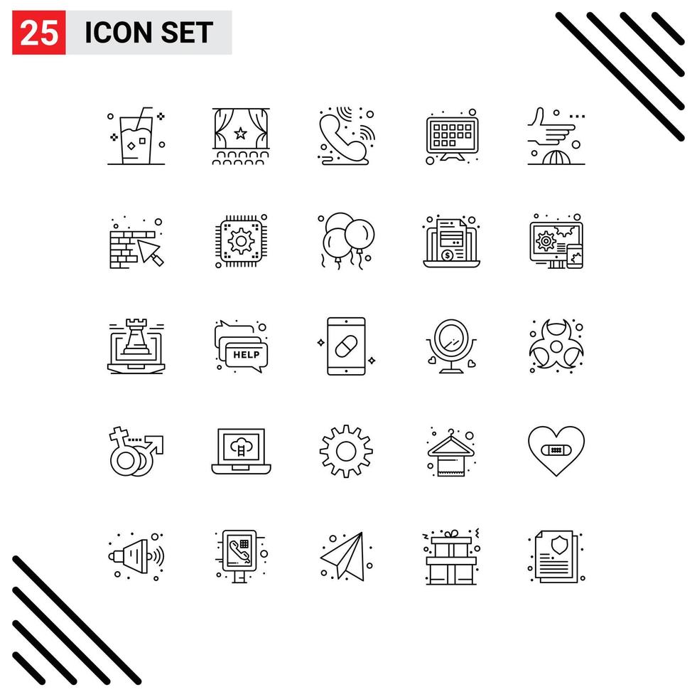 Editable Vector Line Pack of 25 Simple Lines of deal tv screen performance smart tv hotline Editable Vector Design Elements