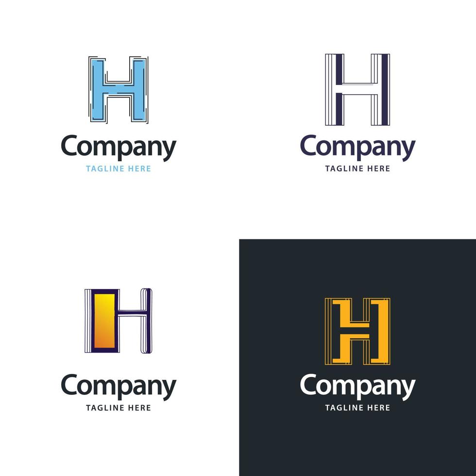 Letter H Big Logo Pack Design Creative Modern logos design for your business vector