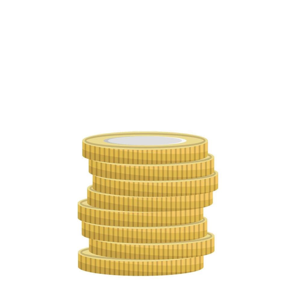 Stack of gold coins, flat vector, isolate on white vector