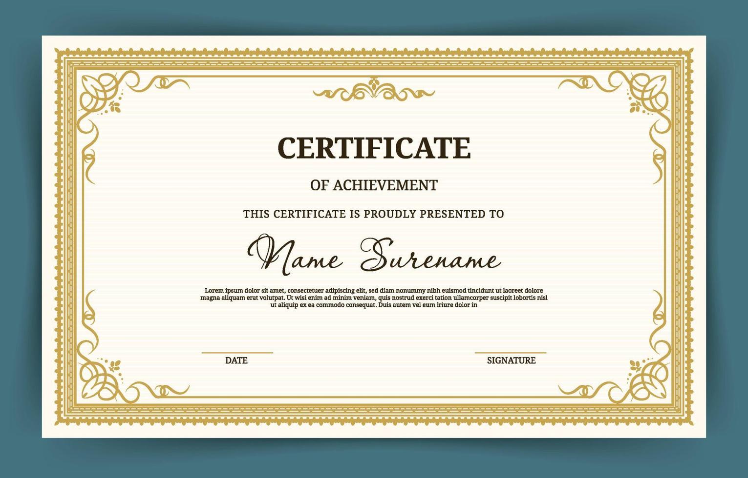 Classic Victorian Certificate of Achievement vector