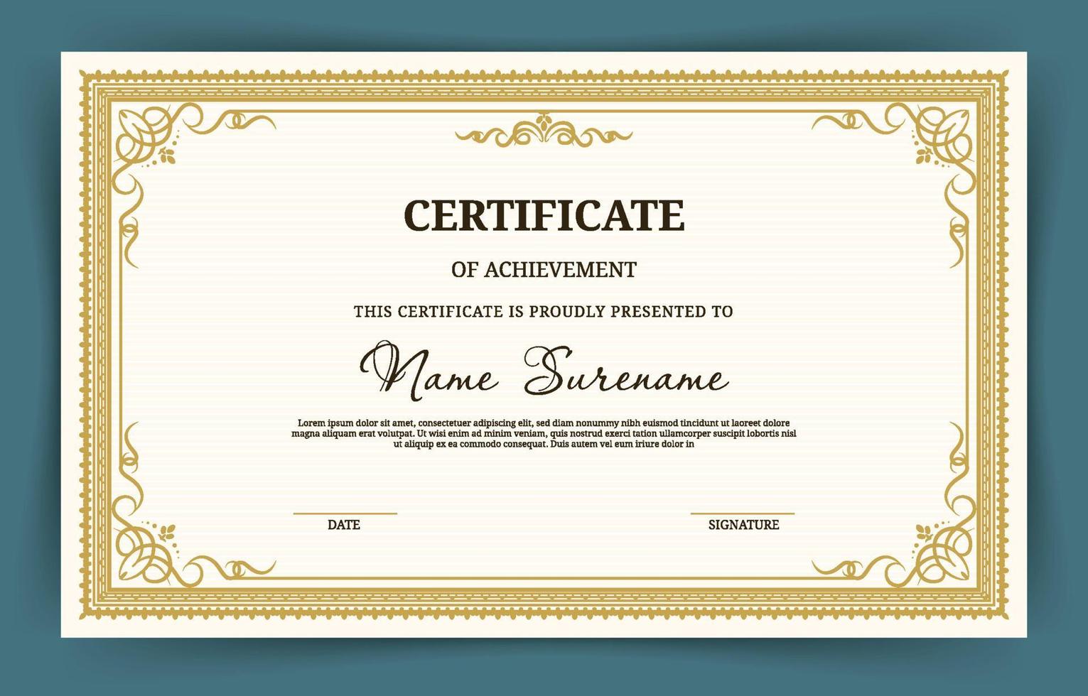 Classic Victorian Certificate of Achievement vector