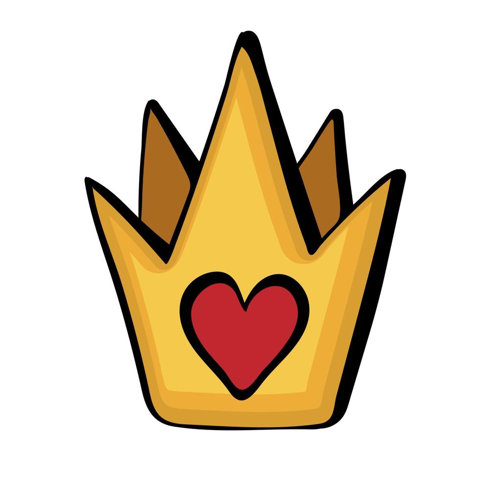 corona de princesa con corazón vector