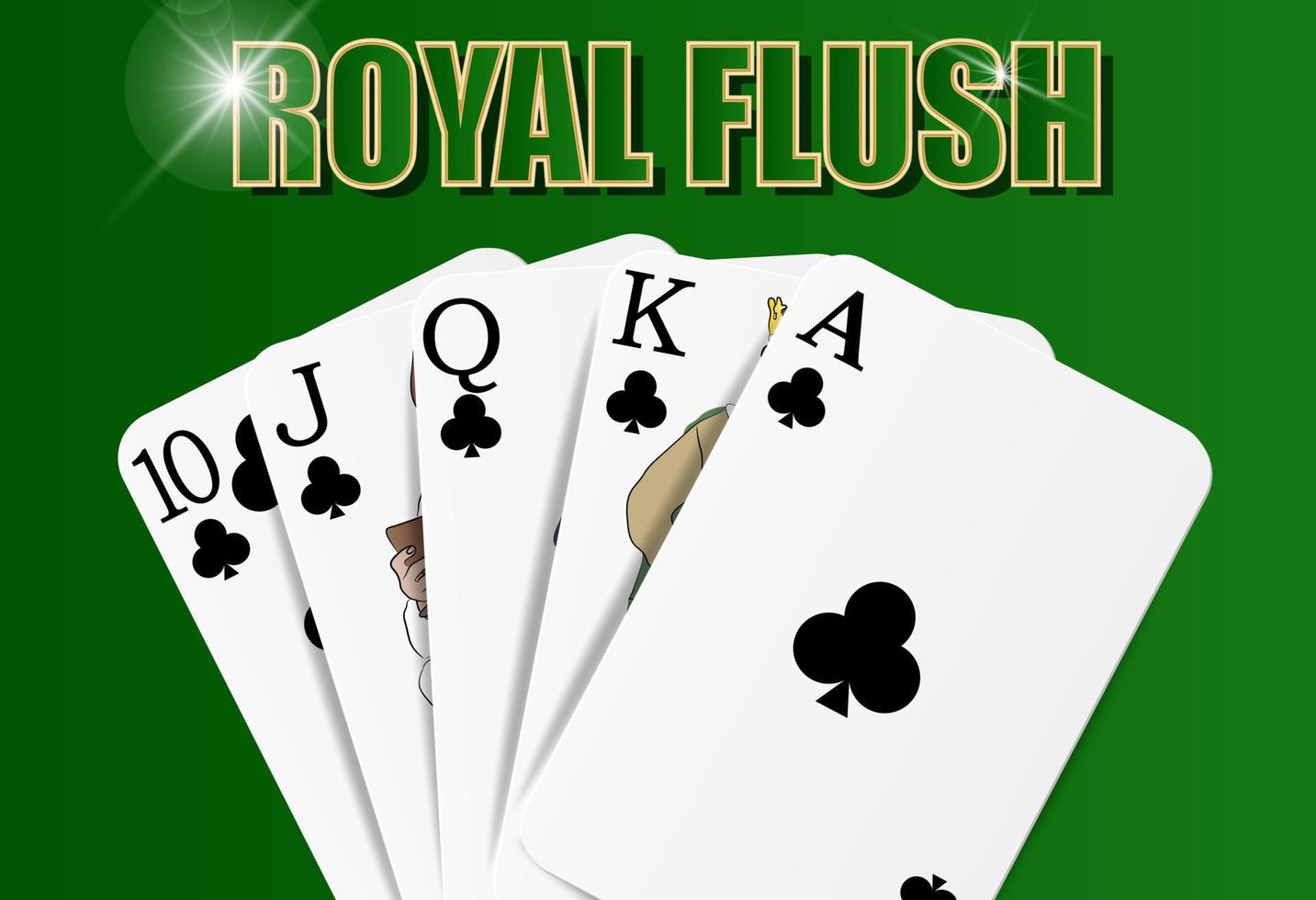 Clubs Royal flush vector