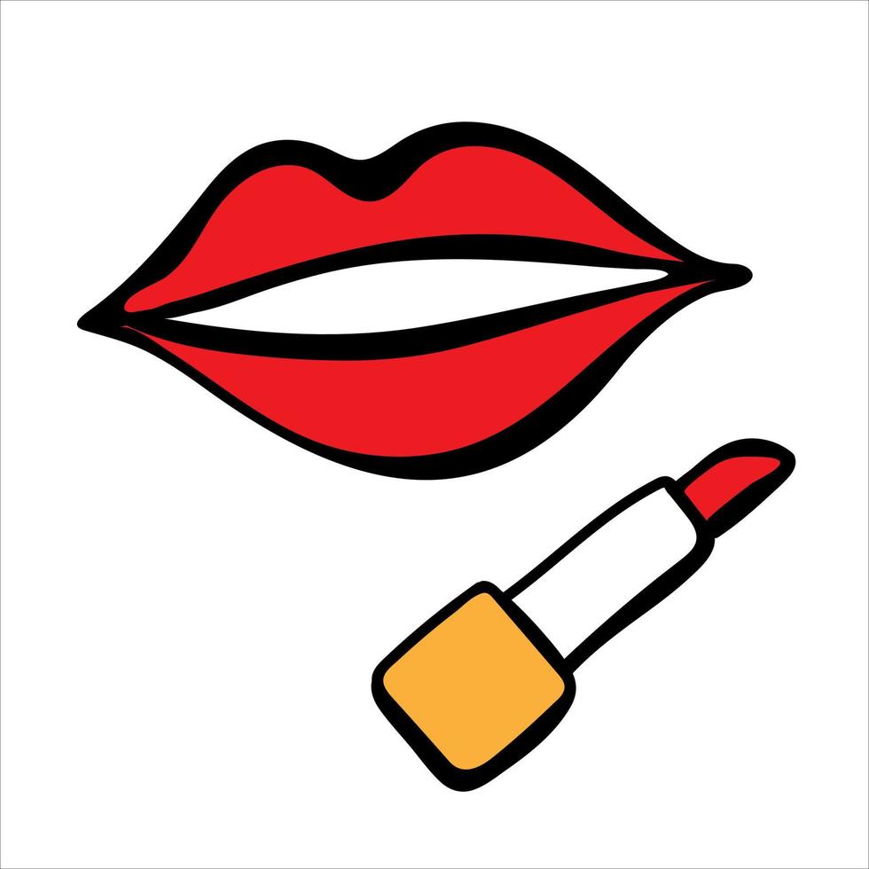 Lips and lipstick vector