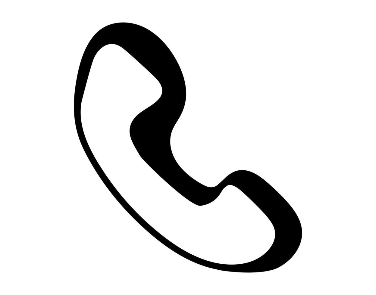 icono de auricular de llamada de teléfono dibujado a mano en estilo de fideos. vector