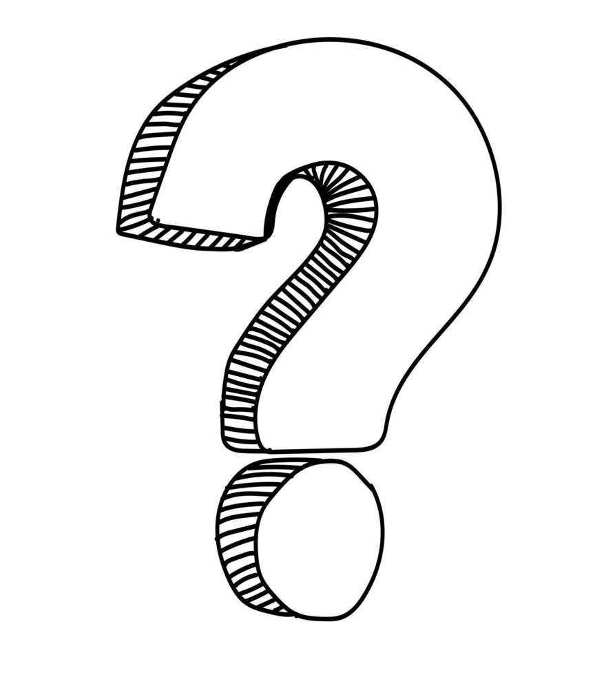 Hand drawn question mark in doodle style vector