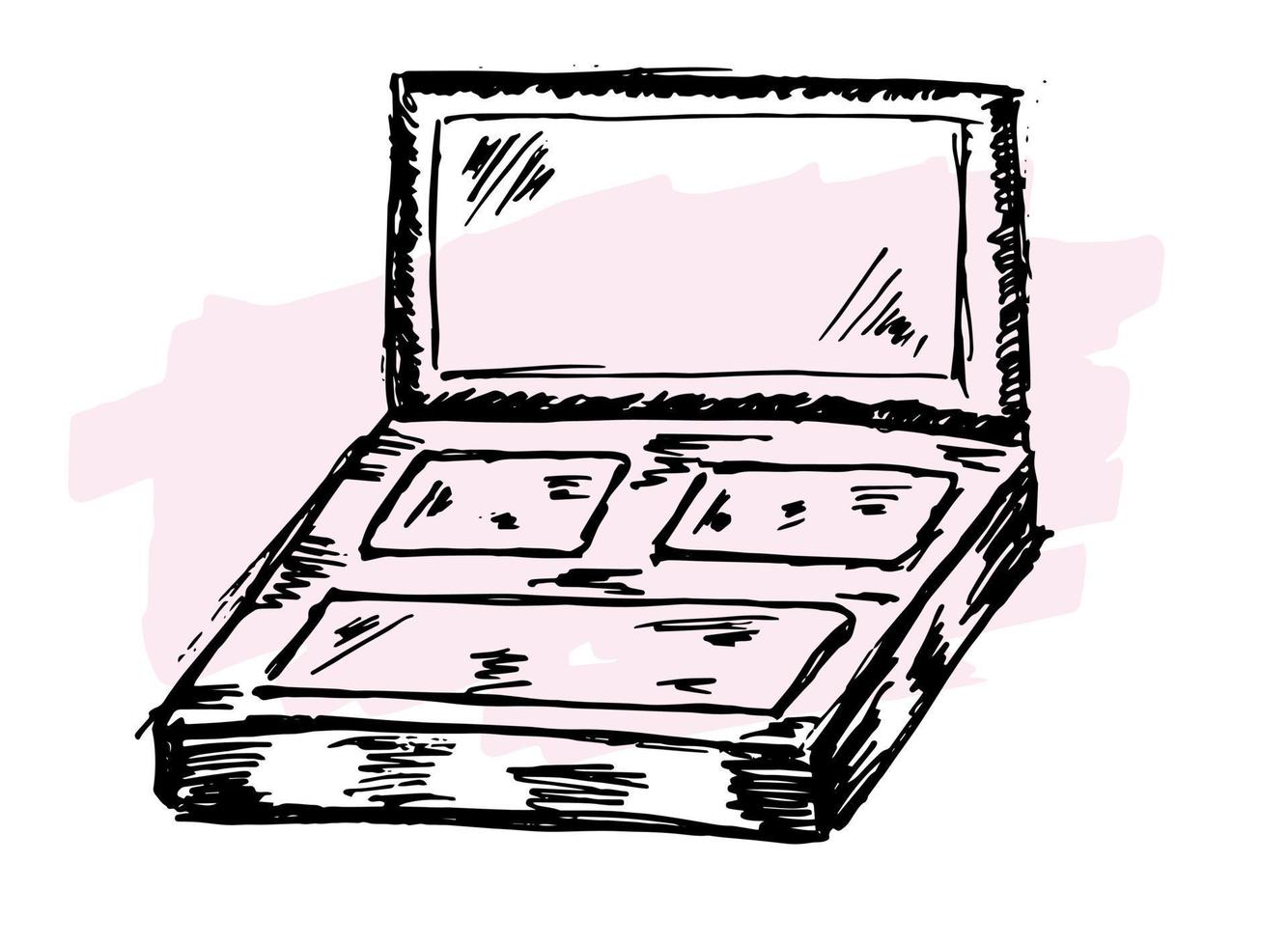 Eyeshadow palette in the Doodle style illustration vector