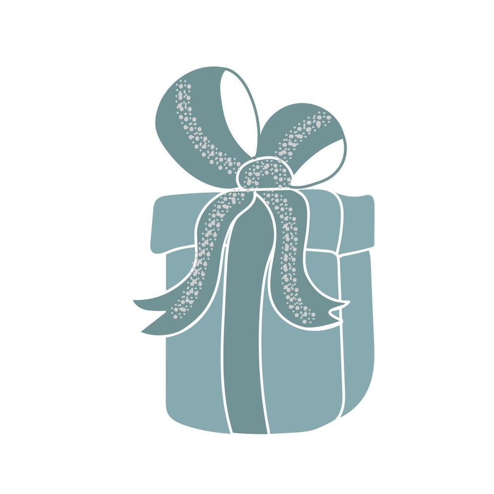 Gift box with bow and ribbon vector