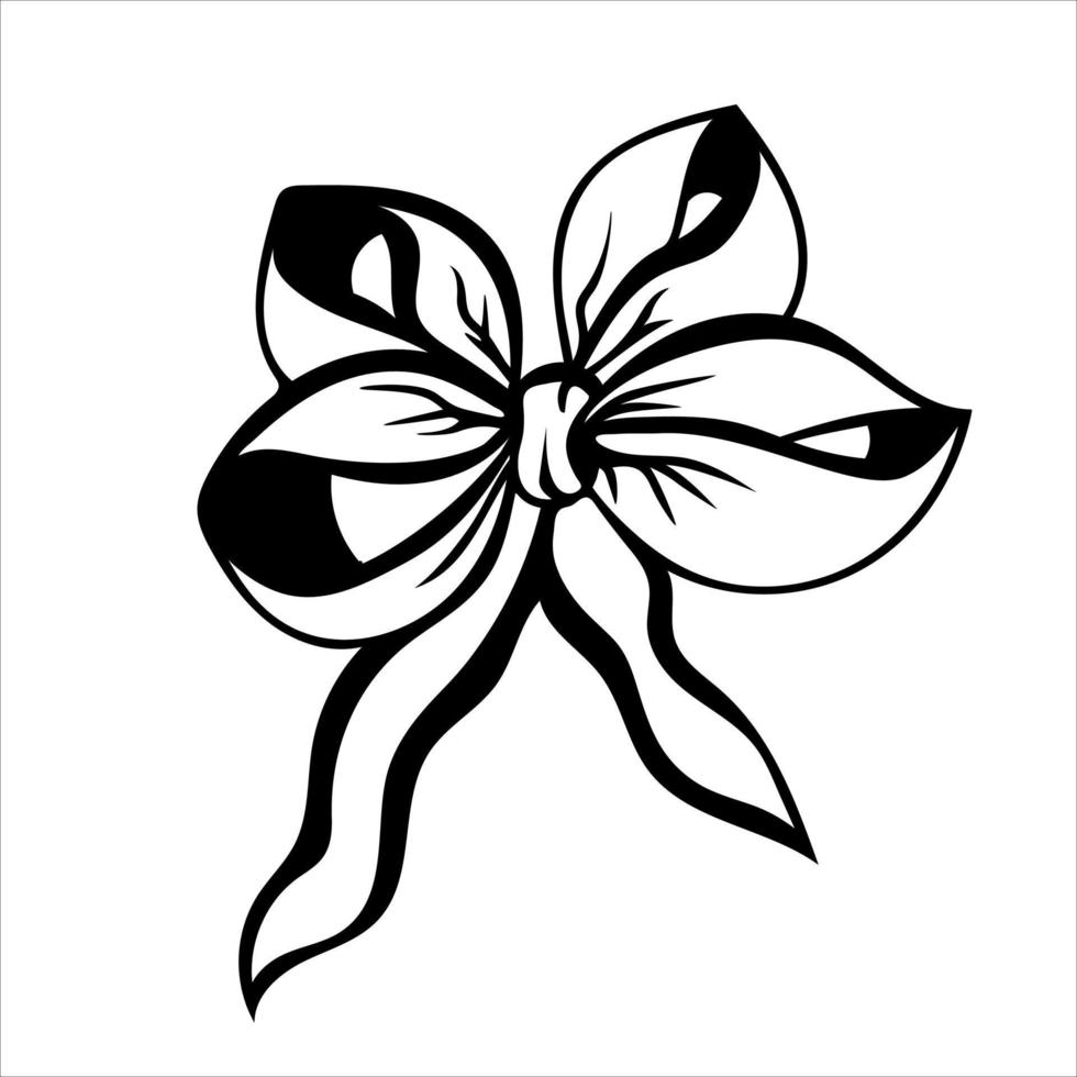 Tied bow in doodle style vector
