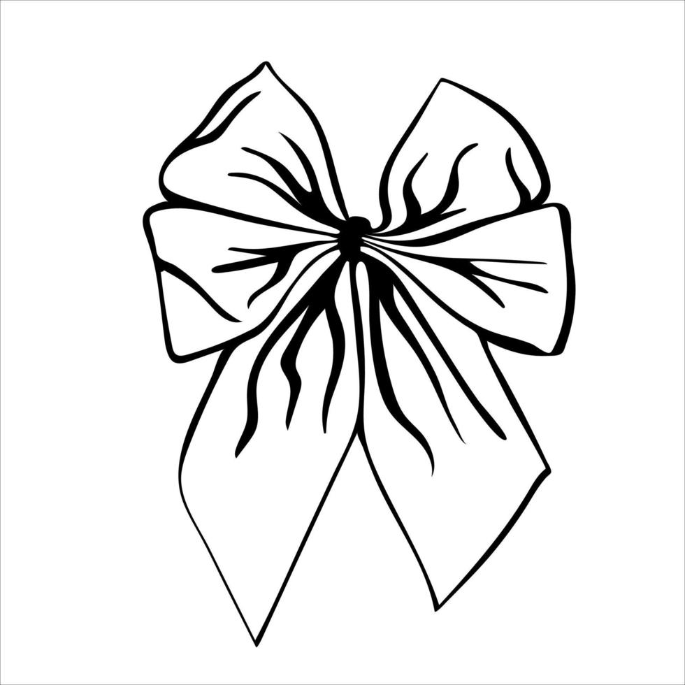 Tied bow in doodle style vector