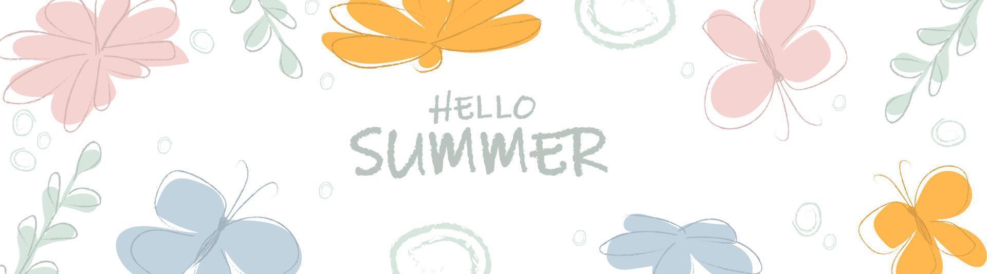 Hello summer banner vector