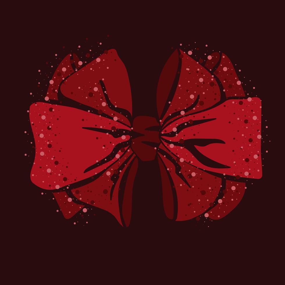 Stylish red bow. Festive design element. vector