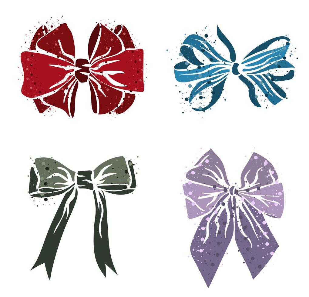 Set of different tied bows vector