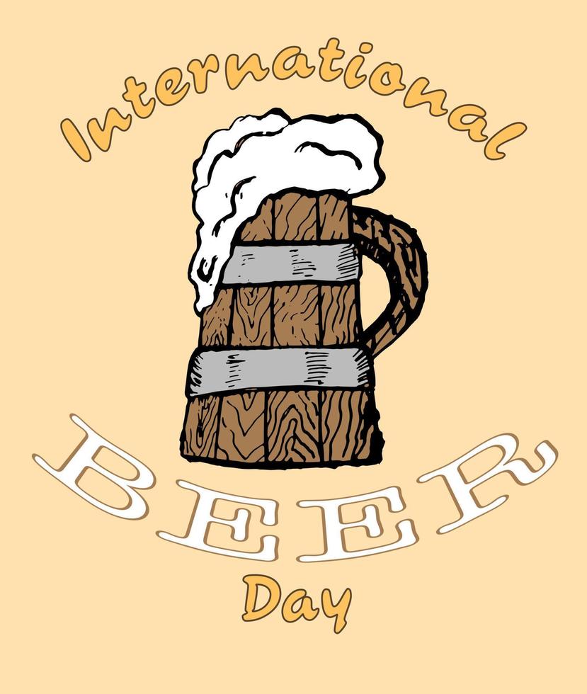 Happy international beer day. vector
