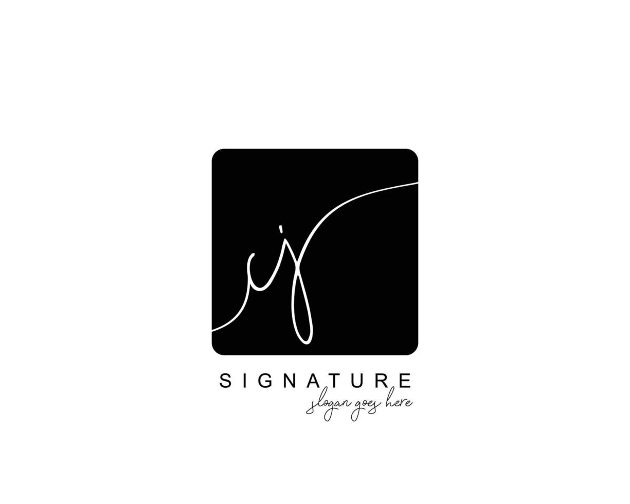 Initial CJ beauty monogram and elegant logo design, handwriting logo of initial signature, wedding, fashion, floral and botanical with creative template. vector