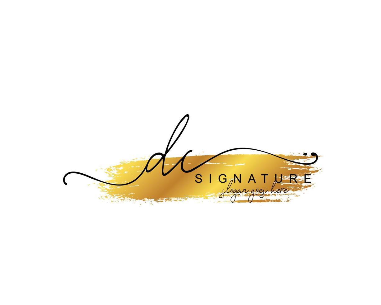 Initial DC beauty monogram and elegant logo design, handwriting logo of initial signature, wedding, fashion, floral and botanical with creative template. vector