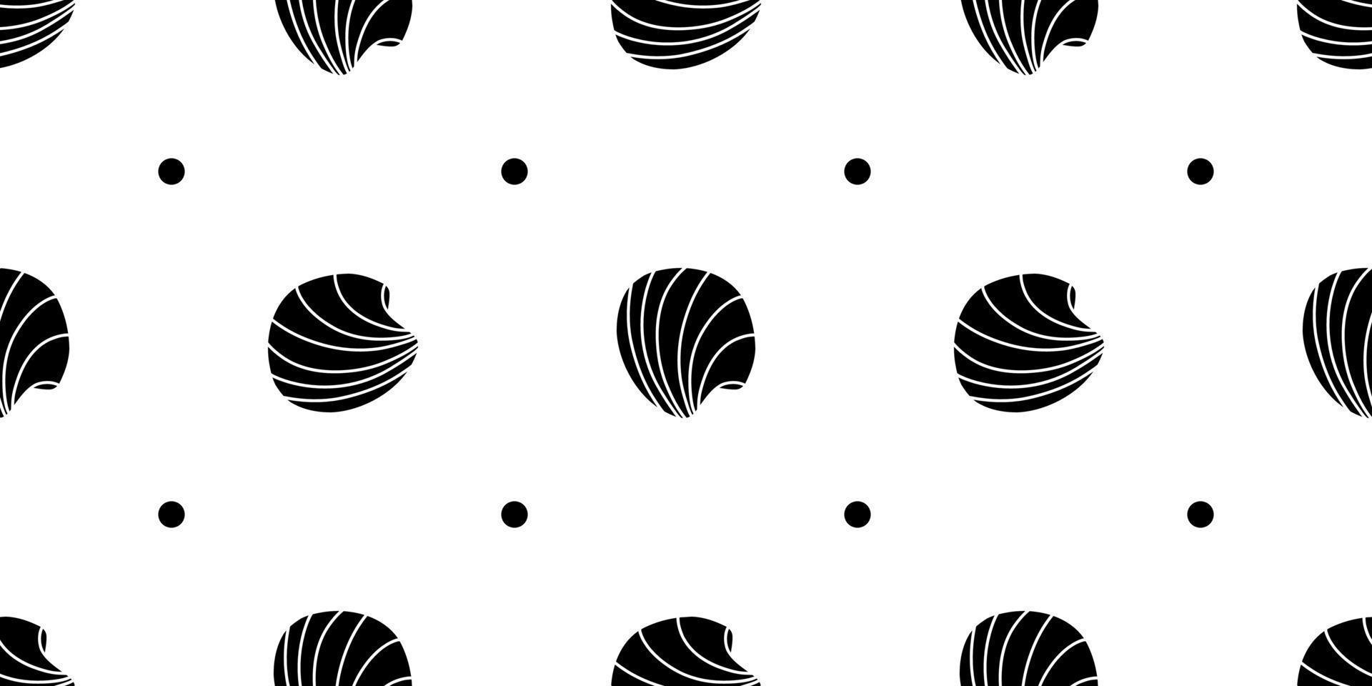 Vector seamless pattern. Line art sketch seashells. Isolated background. Decoration symbol of health calcium. Summer, sand and beach design. Repetitive ornament.