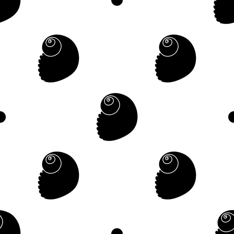 Vector seamless pattern. Line art sketch seashells. Isolated background. Decoration symbol of health calcium. Summer, sand and beach design. Repetitive ornament.
