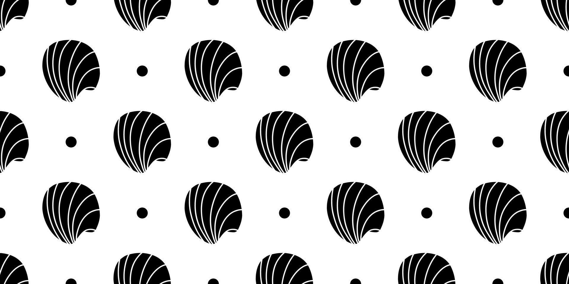 Vector seamless pattern. Line art sketch seashells. Isolated background. Decoration symbol of health calcium. Summer, sand and beach design. Repetitive ornament.
