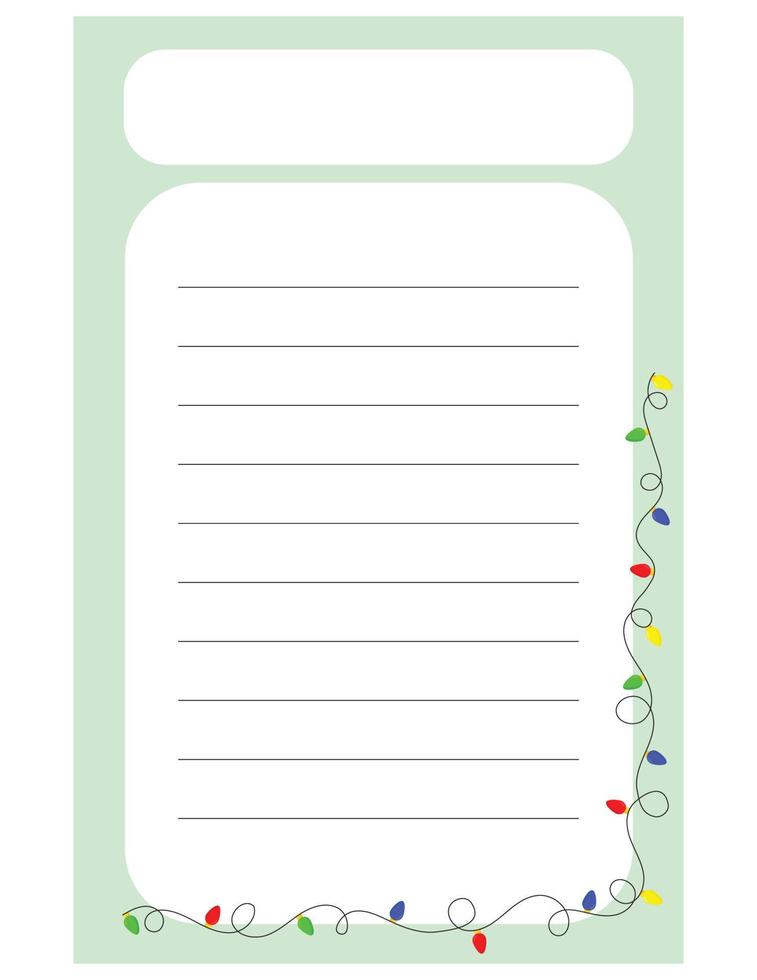 Note of cute garland label  illustration. Memo, paper, kindergarten, name tag, kid icon. Vector drawing. writing paper.